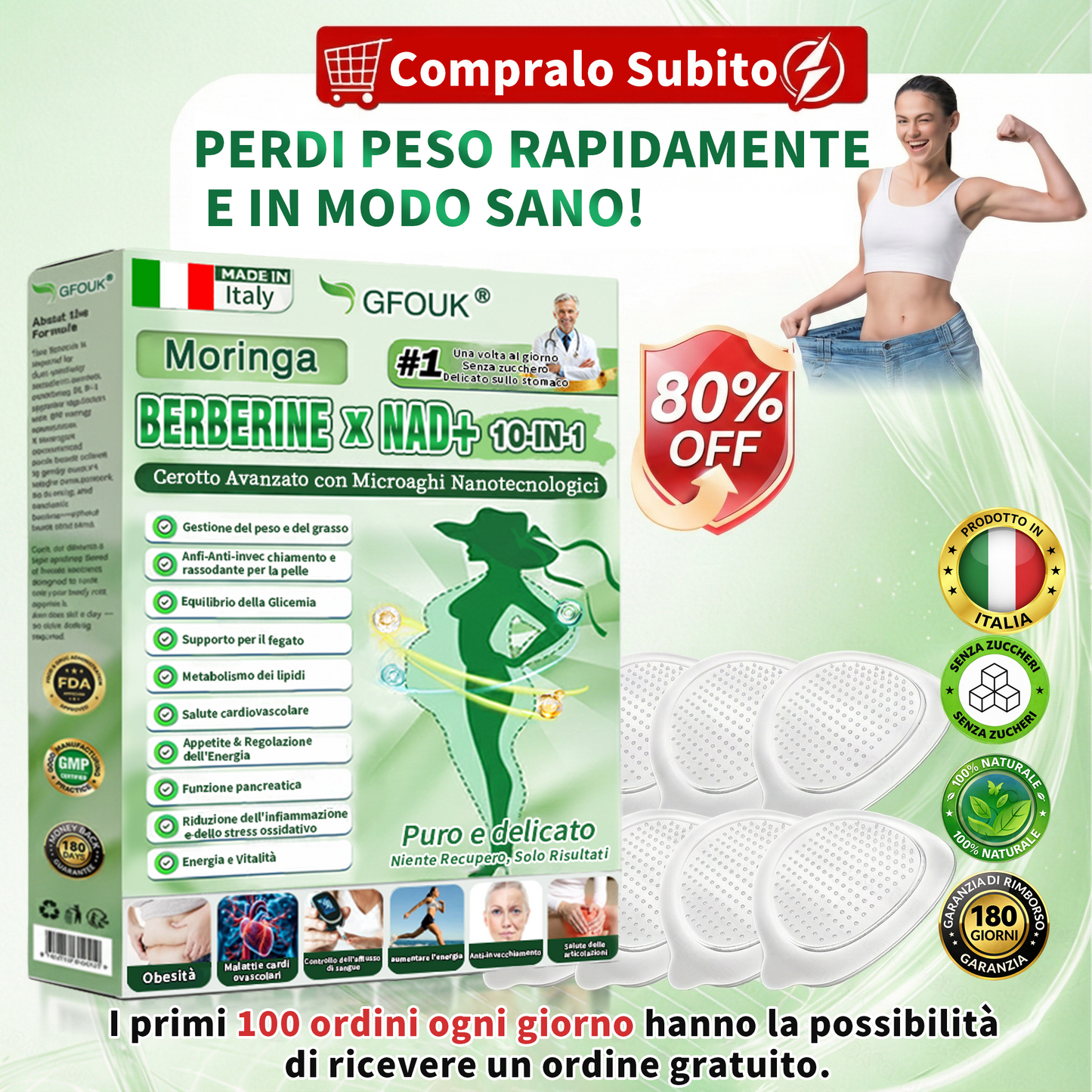 🇮🇹Store Ufficiale Slimora® Moringa · Berberina × NAD+ microneedle nano