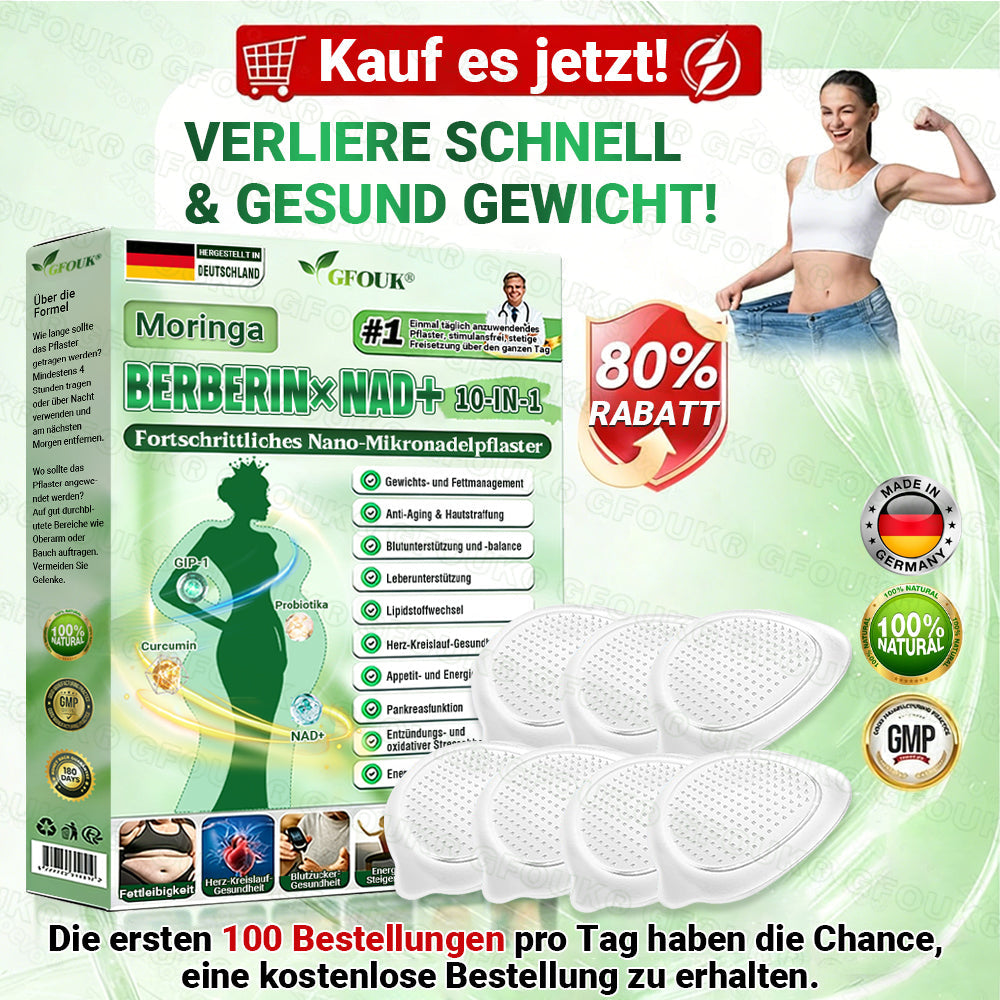Offizieller 🇩🇪  Moringa · Berberin × NAD+ 10-in-1 Nano Mikronadel-Patch 🇩🇪
