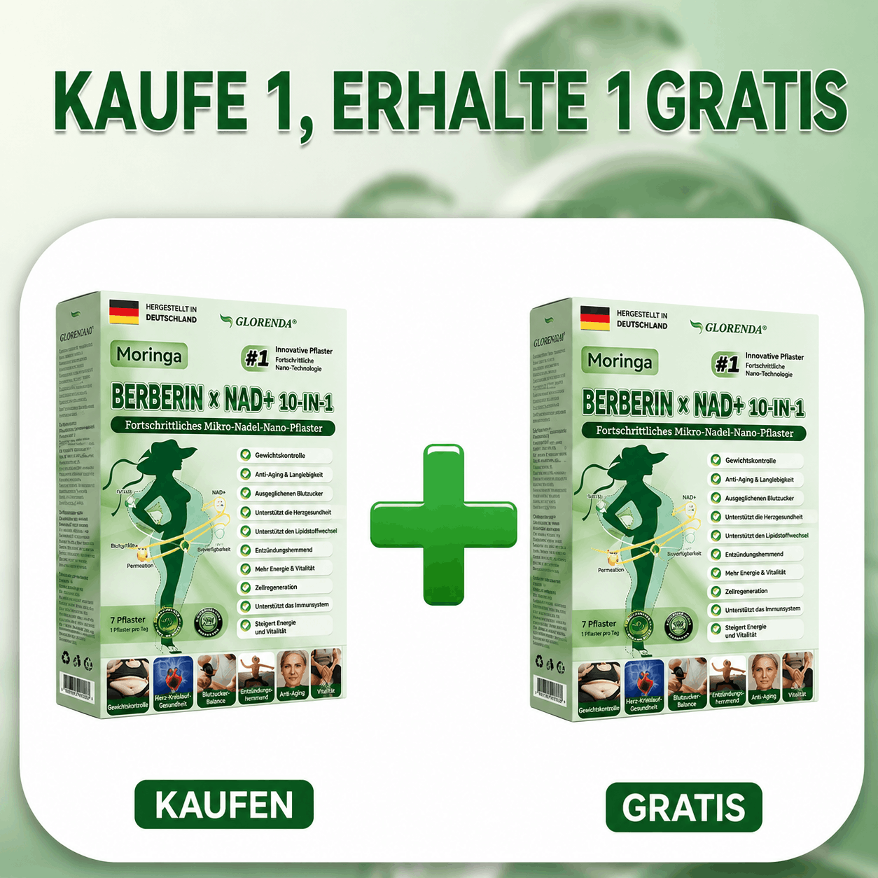 Offizieller 🇩🇪  Moringa · Berberin × NAD+ 10-in-1 Nano Mikronadel-Patch 🇩🇪