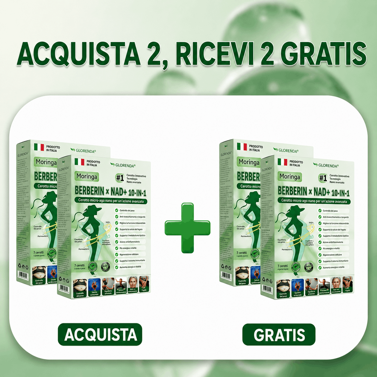 🇮🇹Store Ufficiale Slimora® Moringa · Berberina × NAD+ microneedle nano